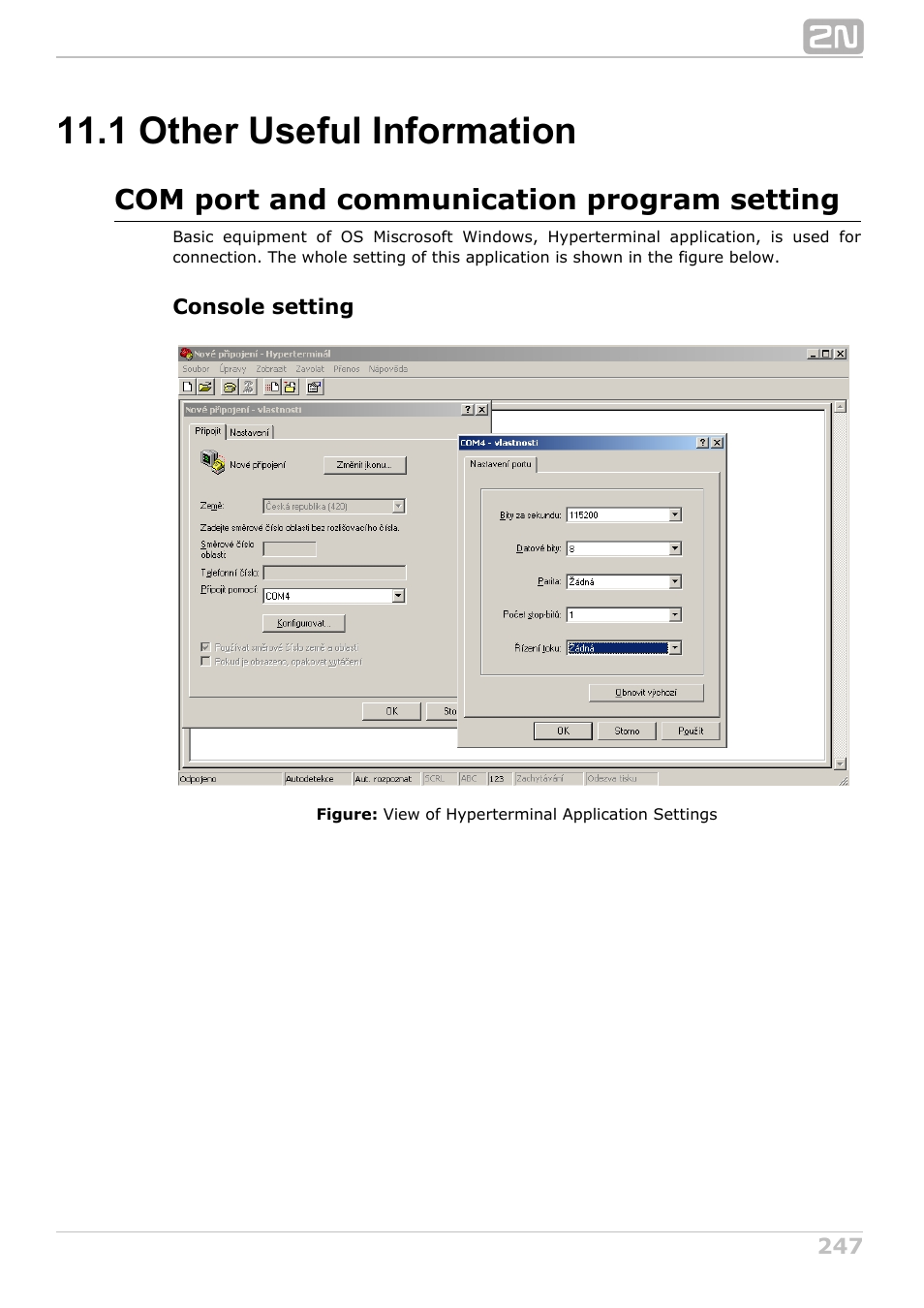 1 other useful information, Com port and communication program setting | 2N NetStar Admin manual User Manual | Page 247 / 282