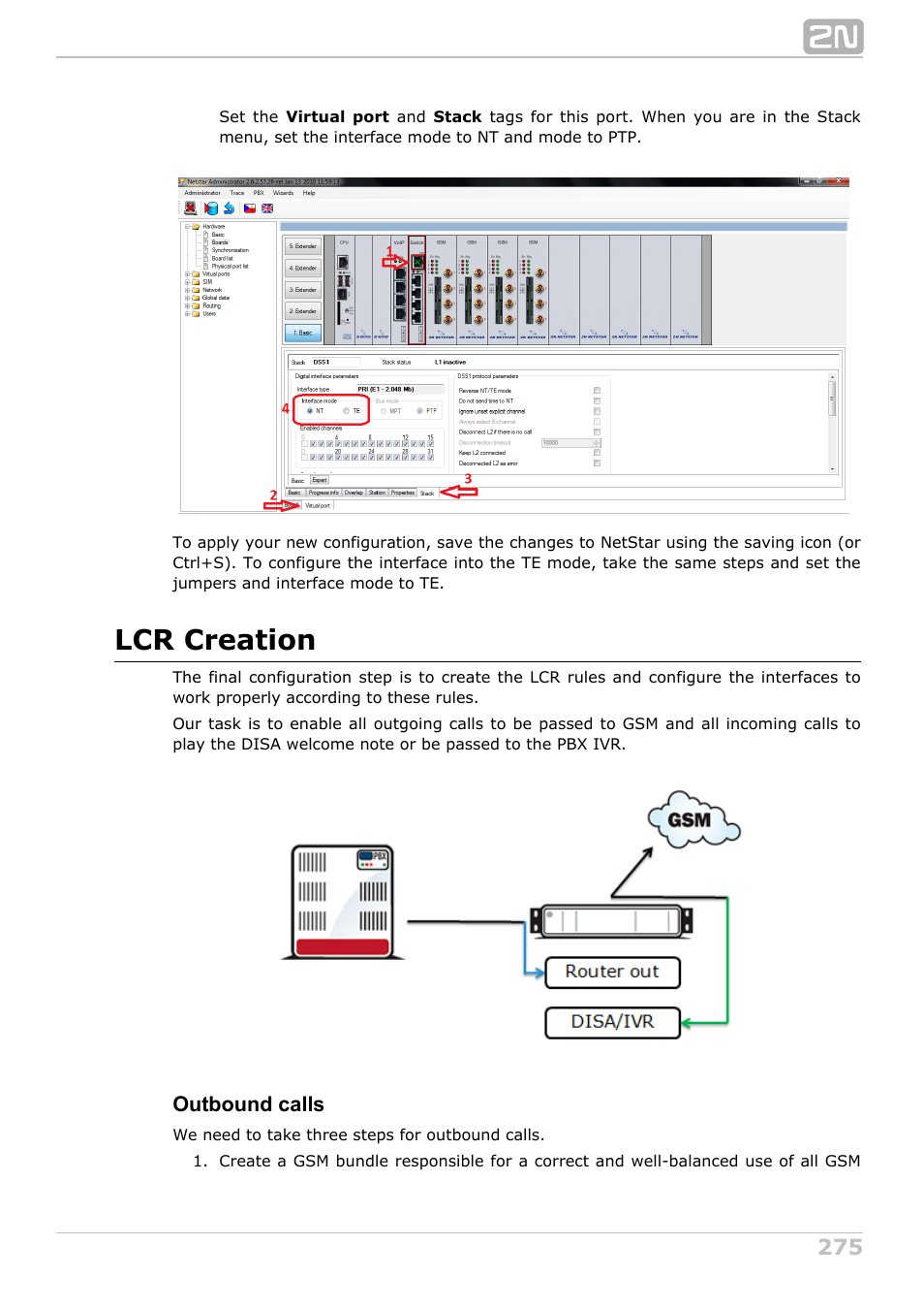 Lcr creation, Outbound calls | 2N NetStar Admin manual User Manual | Page 275 / 282