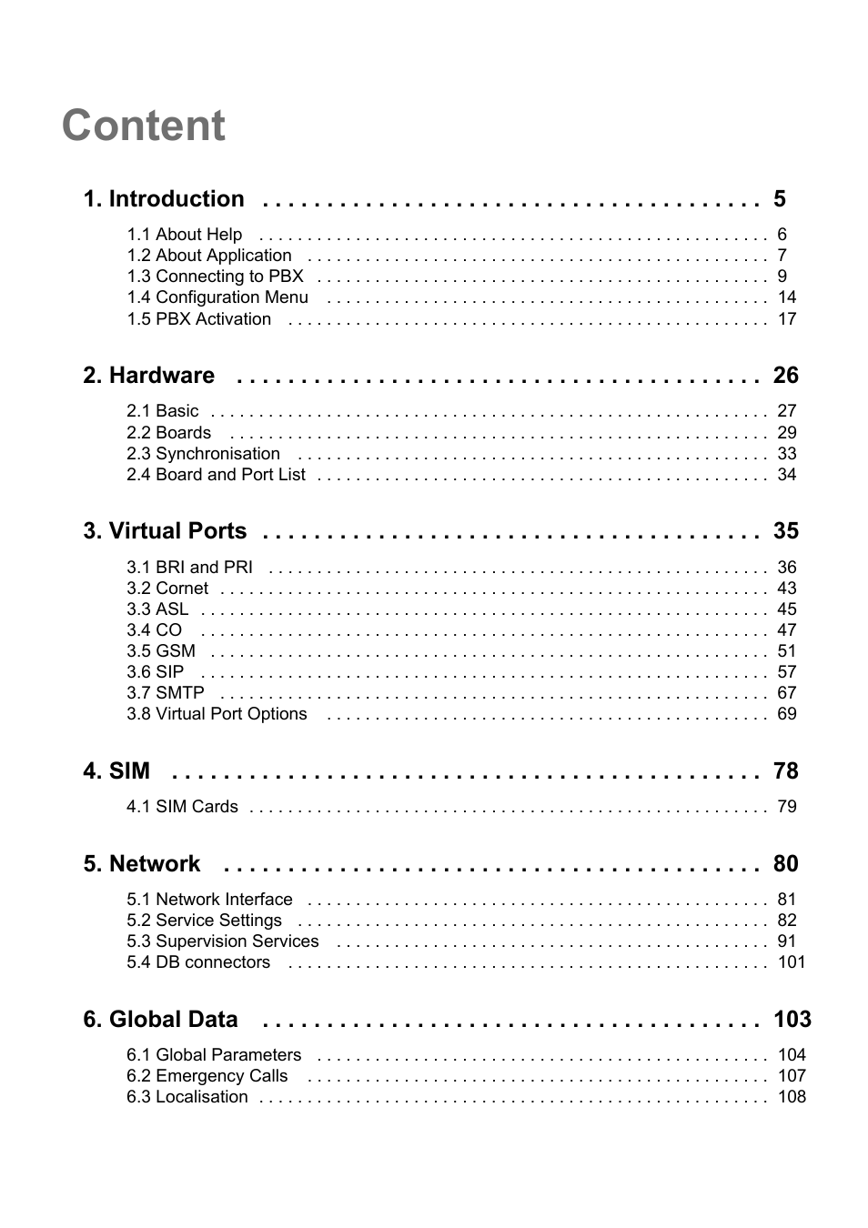 Content, Introduction, Hardware | Virtual ports, Network, Global data | 2N NetStar Admin manual User Manual | Page 3 / 282