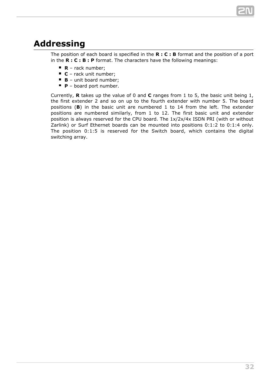 Addressing | 2N NetStar Admin manual User Manual | Page 32 / 282