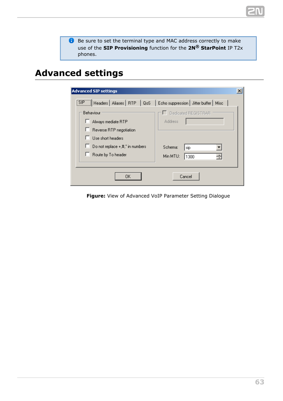 Advanced settings | 2N NetStar Admin manual User Manual | Page 63 / 282