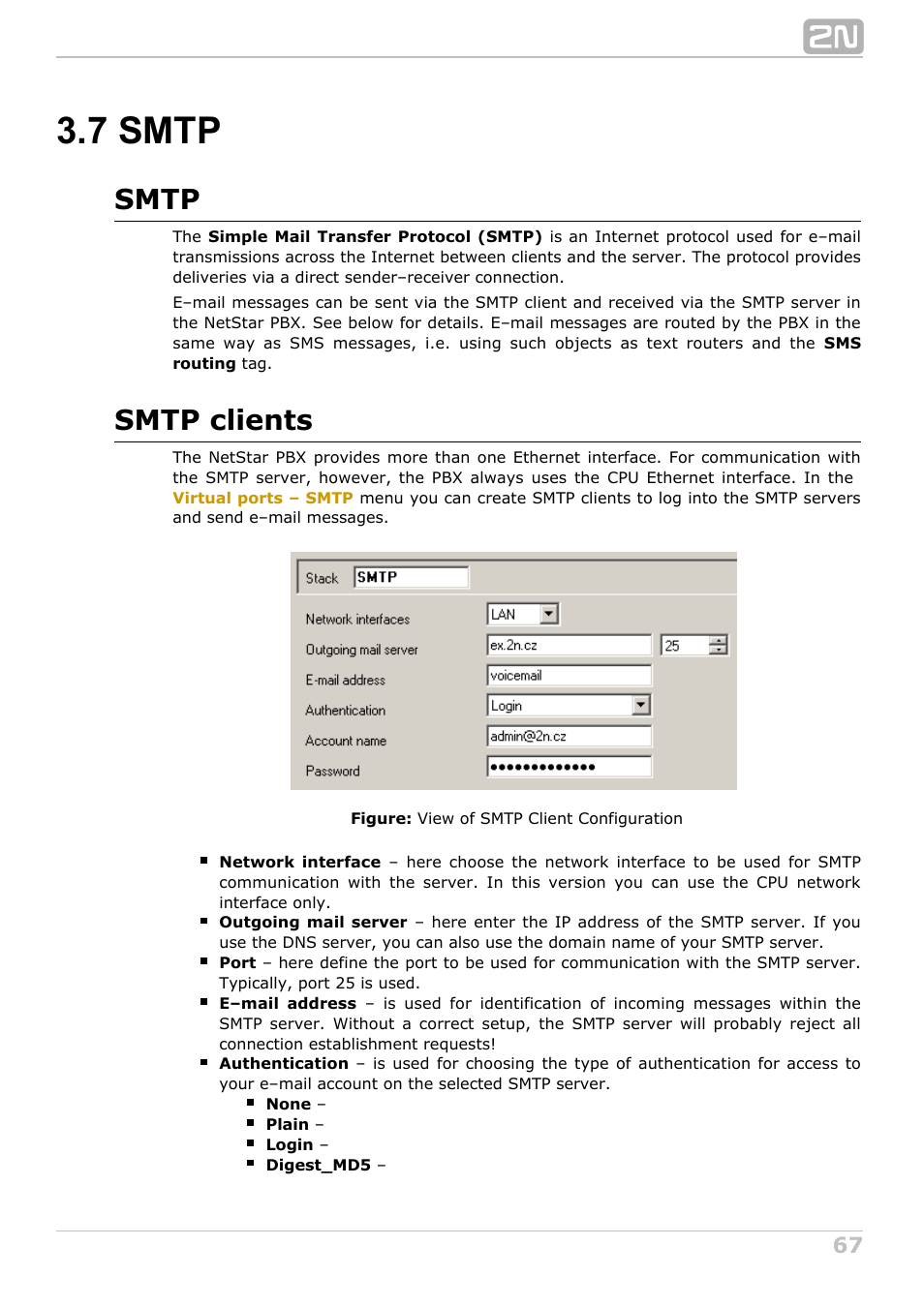 7 smtp, Smtp, Smtp clients | 2N NetStar Admin manual User Manual | Page 67 / 282