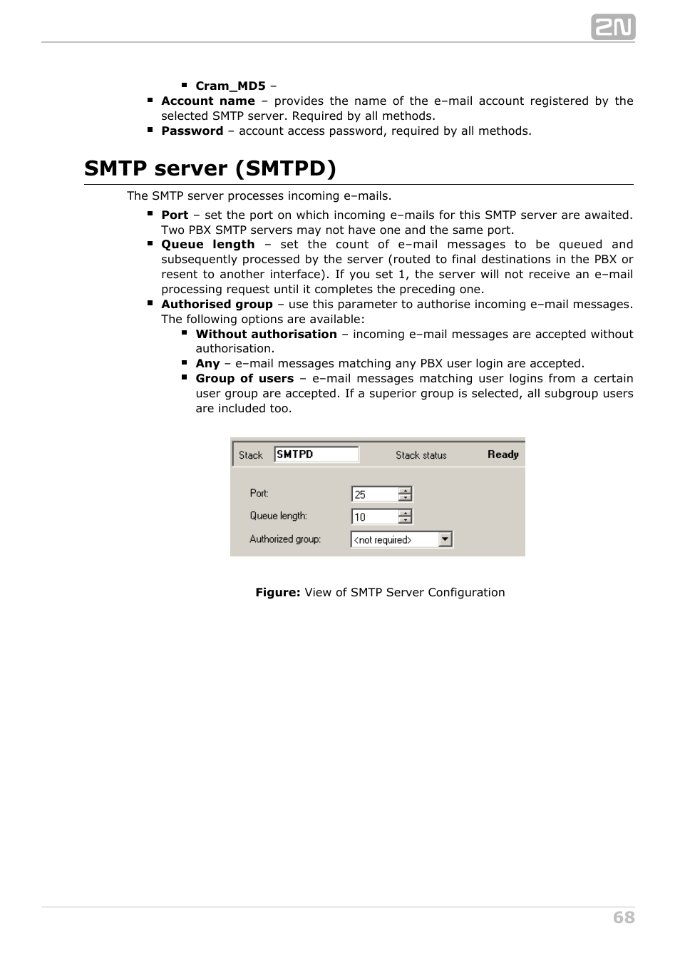 Smtp server (smtpd) | 2N NetStar Admin manual User Manual | Page 68 / 282