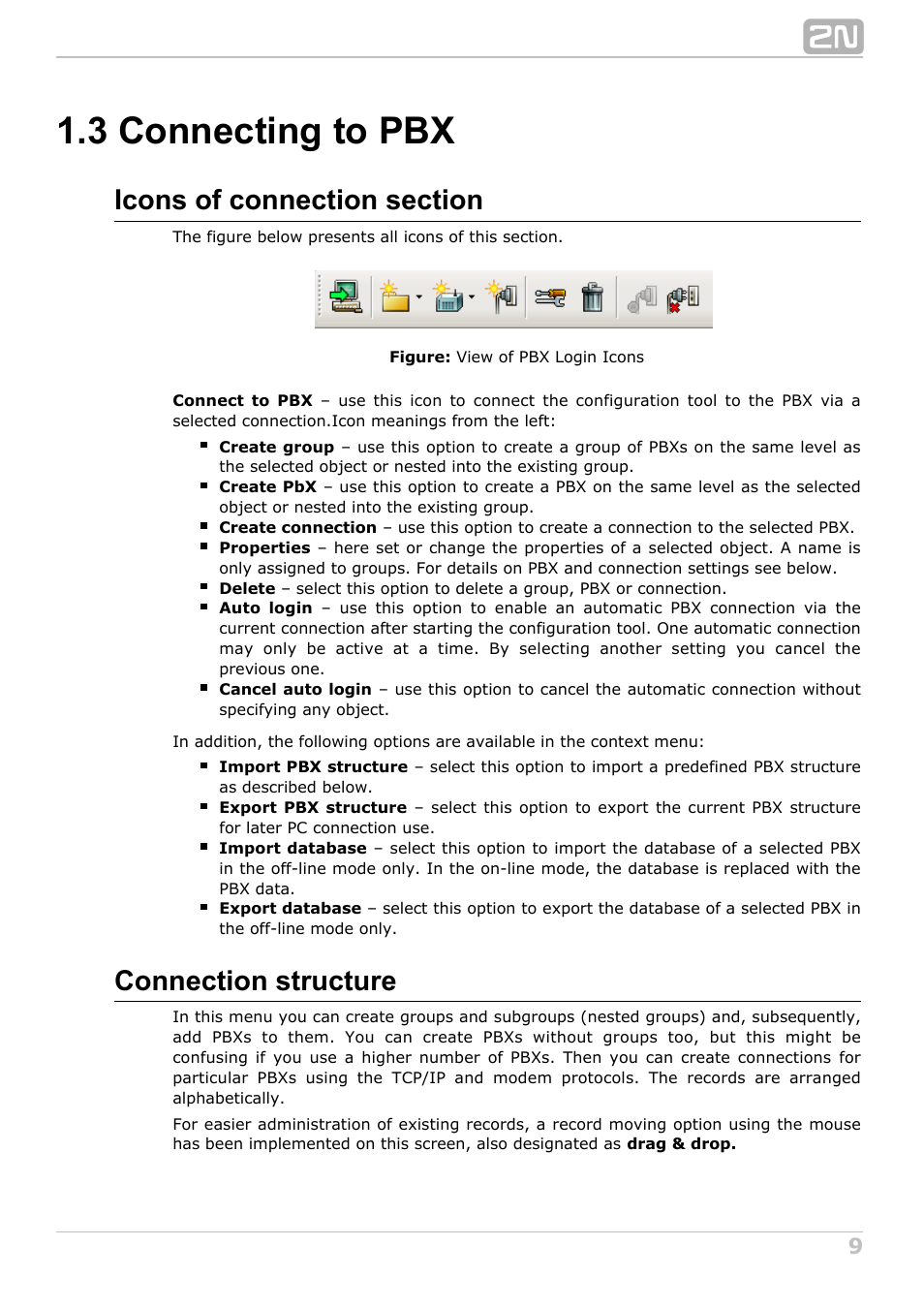 3 connecting to pbx, Connection structure | 2N NetStar Admin manual User Manual | Page 9 / 282