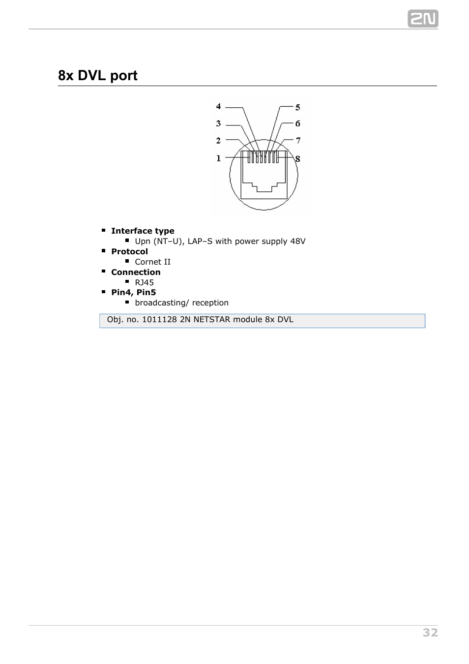 8x dvl port | 2N NetStar Hardware manual User Manual | Page 32 / 58