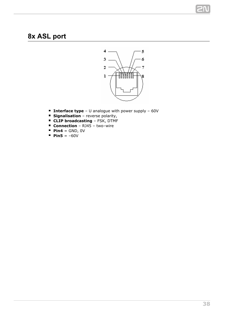 8x asl port | 2N NetStar Hardware manual User Manual | Page 38 / 58