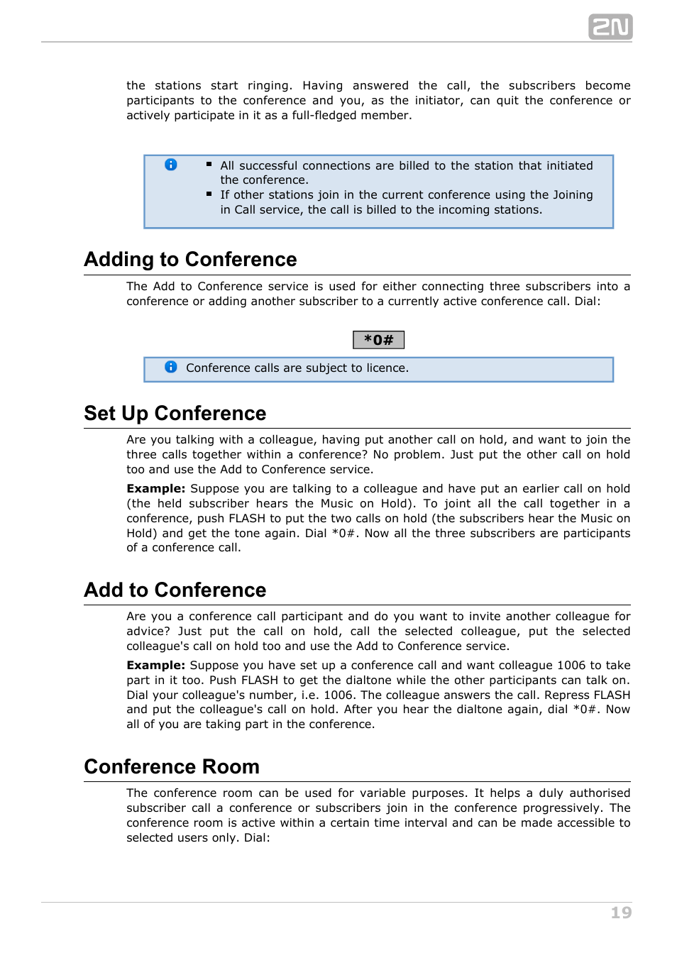 Adding to conference, Set up conference, Add to conference | Conference room | 2N NetStar User Manual User Manual | Page 19 / 60