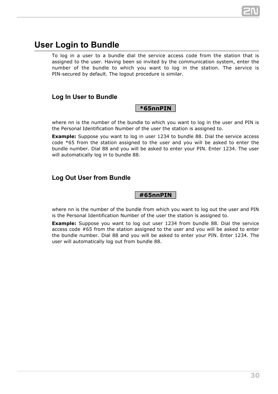 User login to bundle | 2N NetStar User Manual User Manual | Page 30 / 60