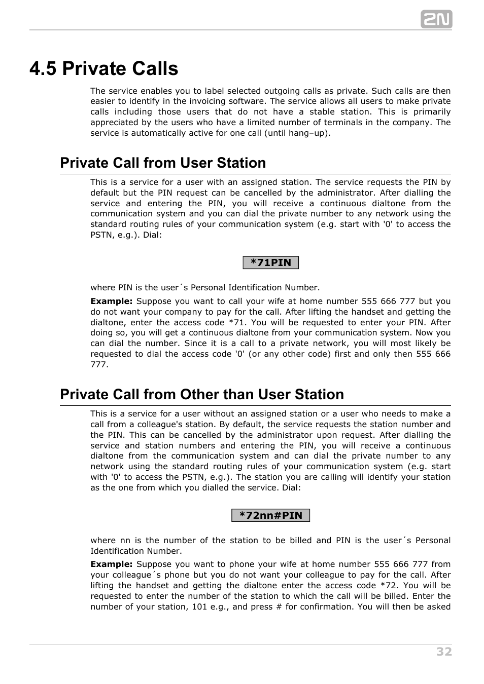 5 private calls, Private call from user station, Private call from other than user station | 2N NetStar User Manual User Manual | Page 32 / 60