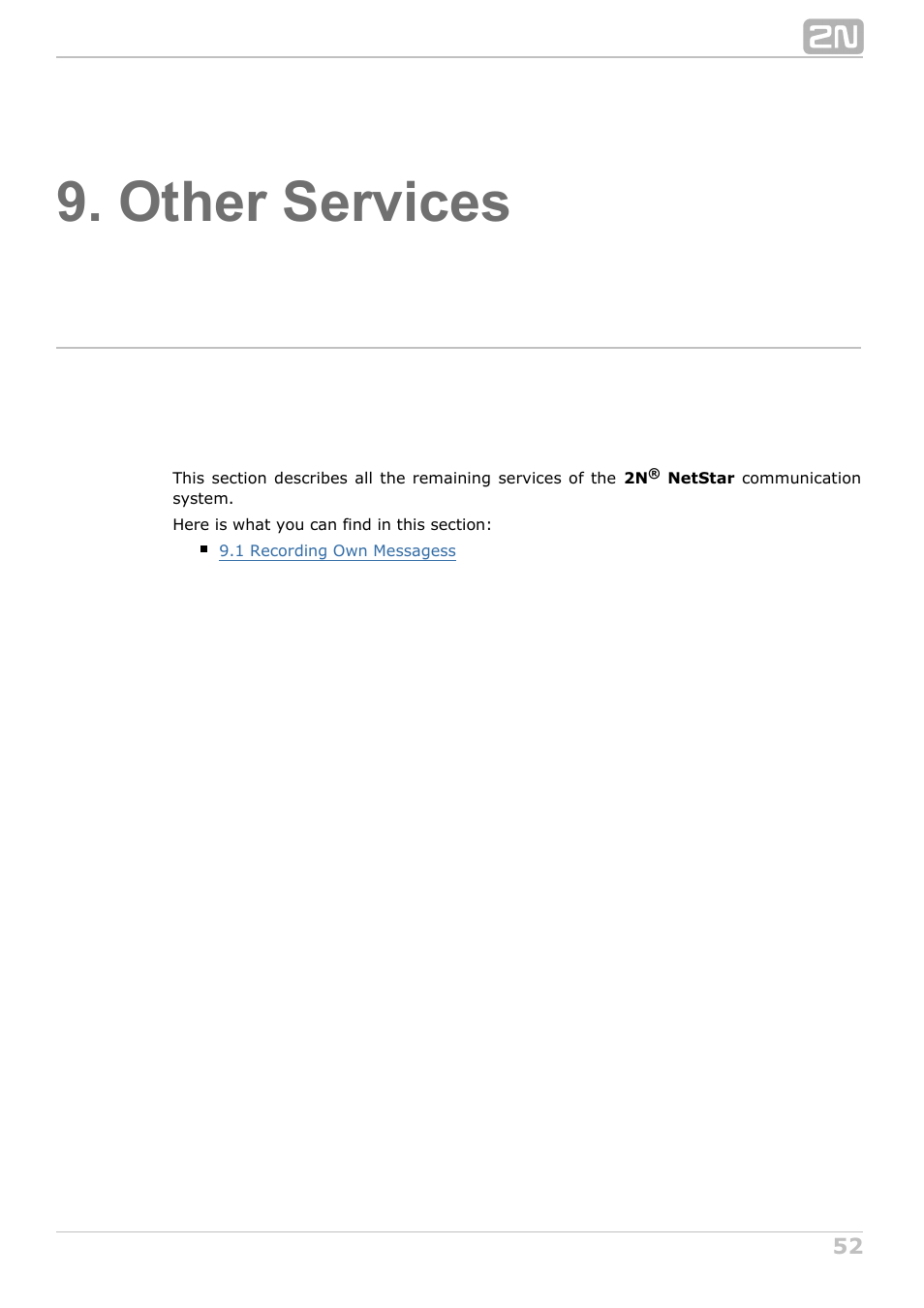 Other services | 2N NetStar User Manual User Manual | Page 52 / 60