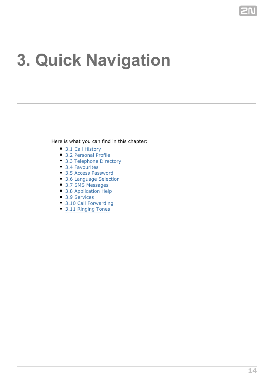 Quick navigation | 2N NetStar Assistant manual User Manual | Page 14 / 91