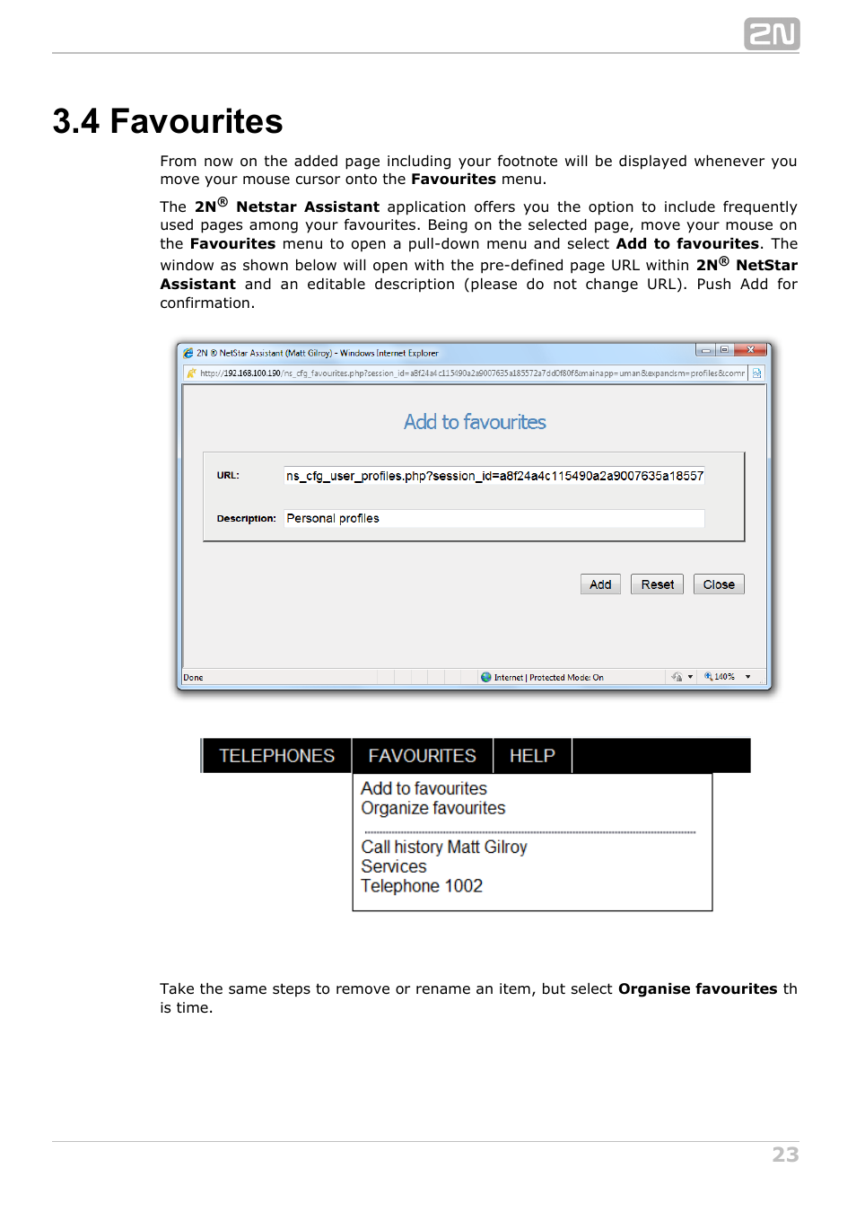 4 favourites | 2N NetStar Assistant manual User Manual | Page 23 / 91