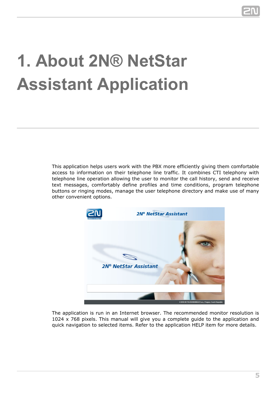 About 2n® netstar assistant application | 2N NetStar Assistant manual User Manual | Page 5 / 91