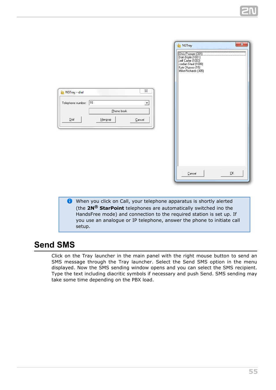 Send sms | 2N NetStar Assistant manual User Manual | Page 55 / 91