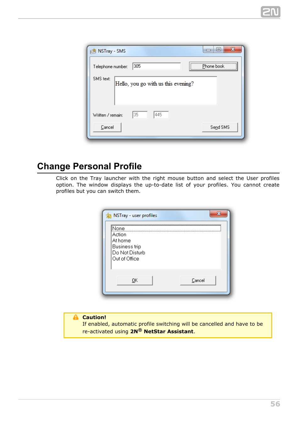 Change personal profile | 2N NetStar Assistant manual User Manual | Page 56 / 91