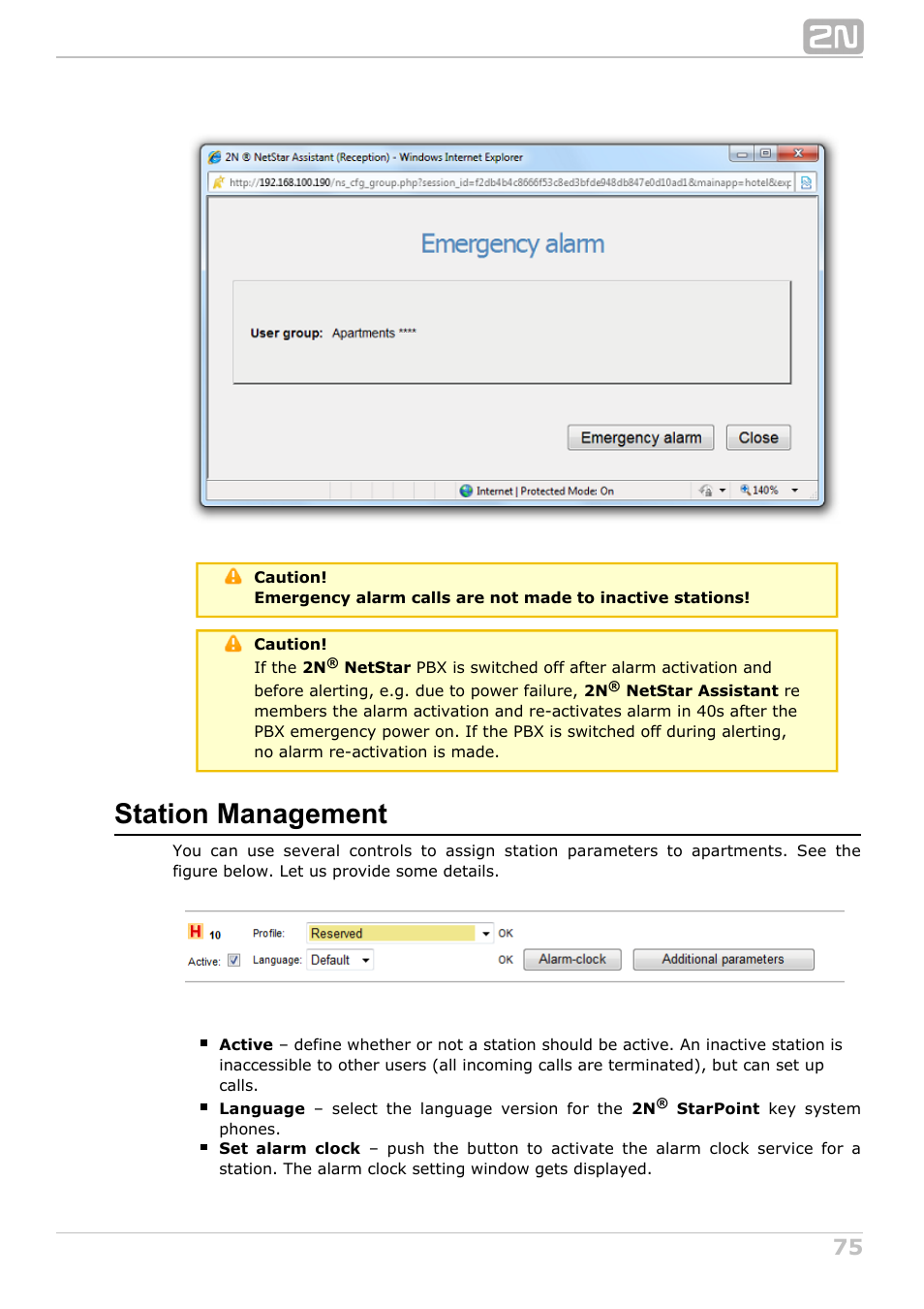 Station management | 2N NetStar Assistant manual User Manual | Page 75 / 91