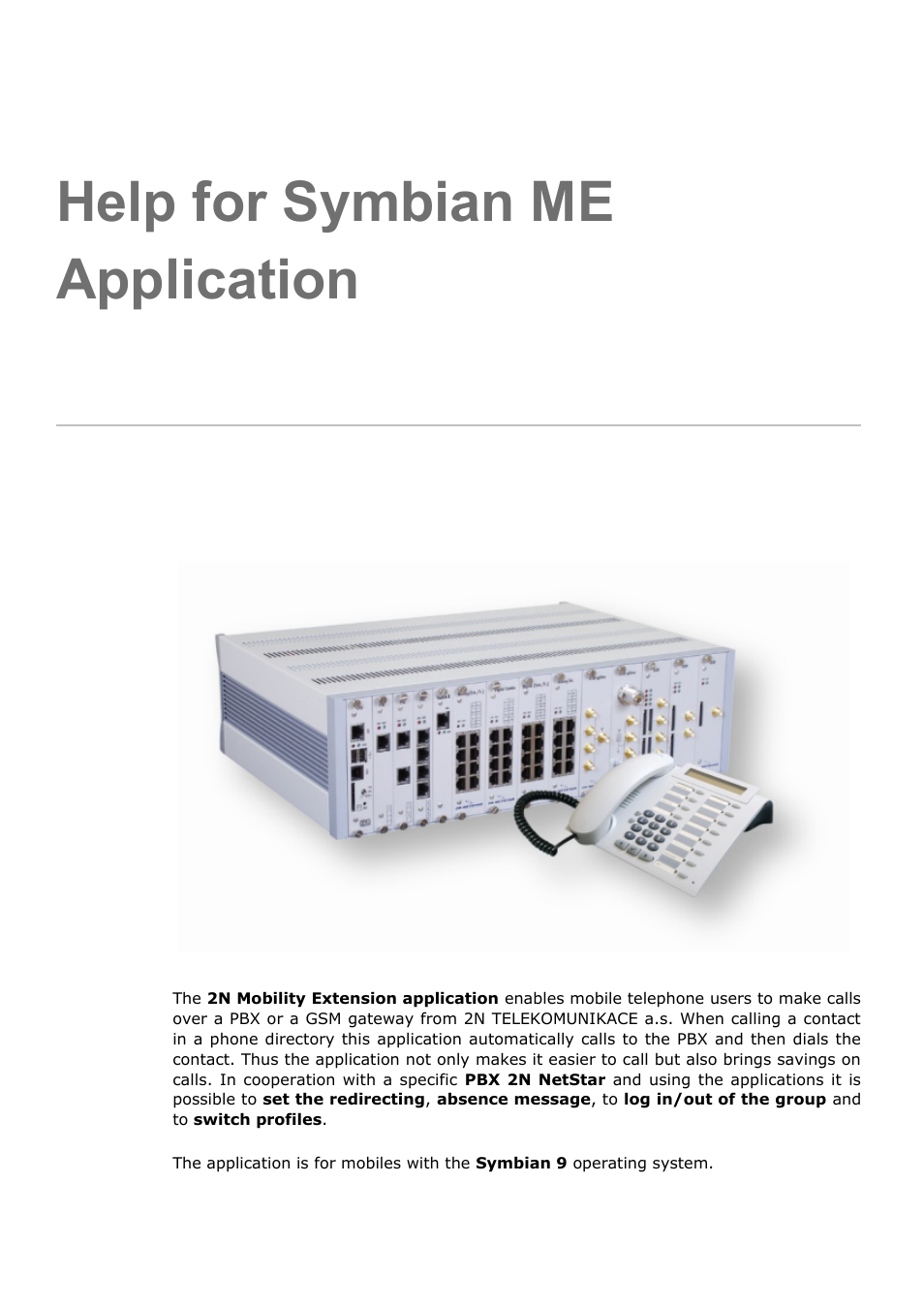 2N NetStar Help for Symbian ME Application User Manual | 7 pages