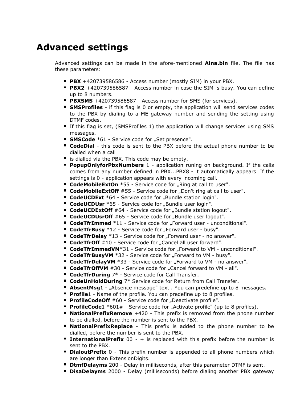 Advanced settings | 2N NetStar Help for Symbian ME Application User Manual | Page 6 / 7