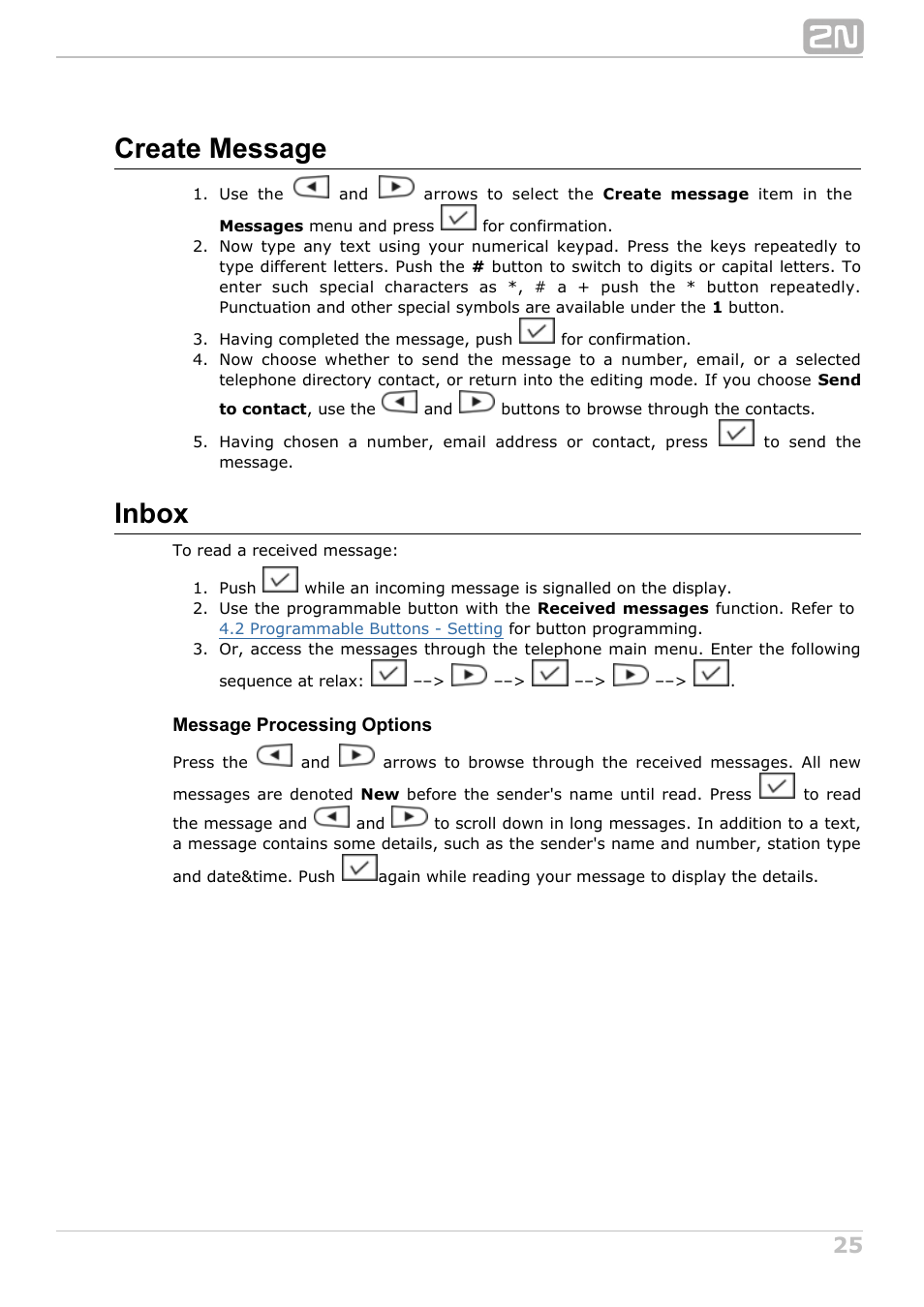 Create message, Inbox | 2N StarPoint manual User Manual | Page 25 / 60