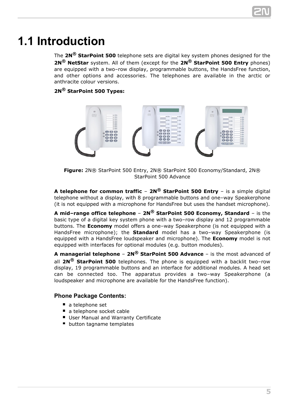 1 introduction | 2N StarPoint manual User Manual | Page 5 / 60