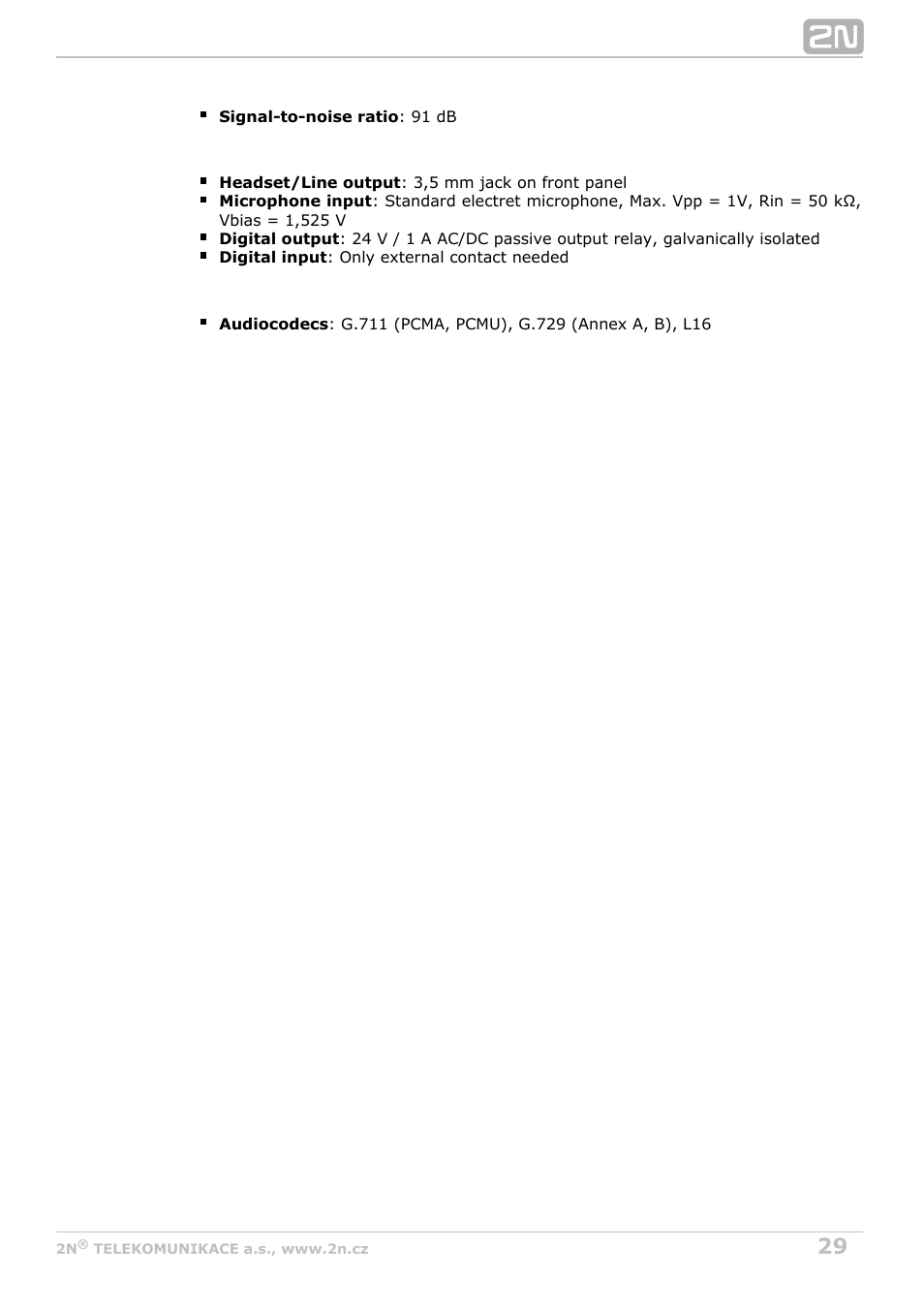 2N SIP Speaker Installation v2.1 User Manual | Page 29 / 36