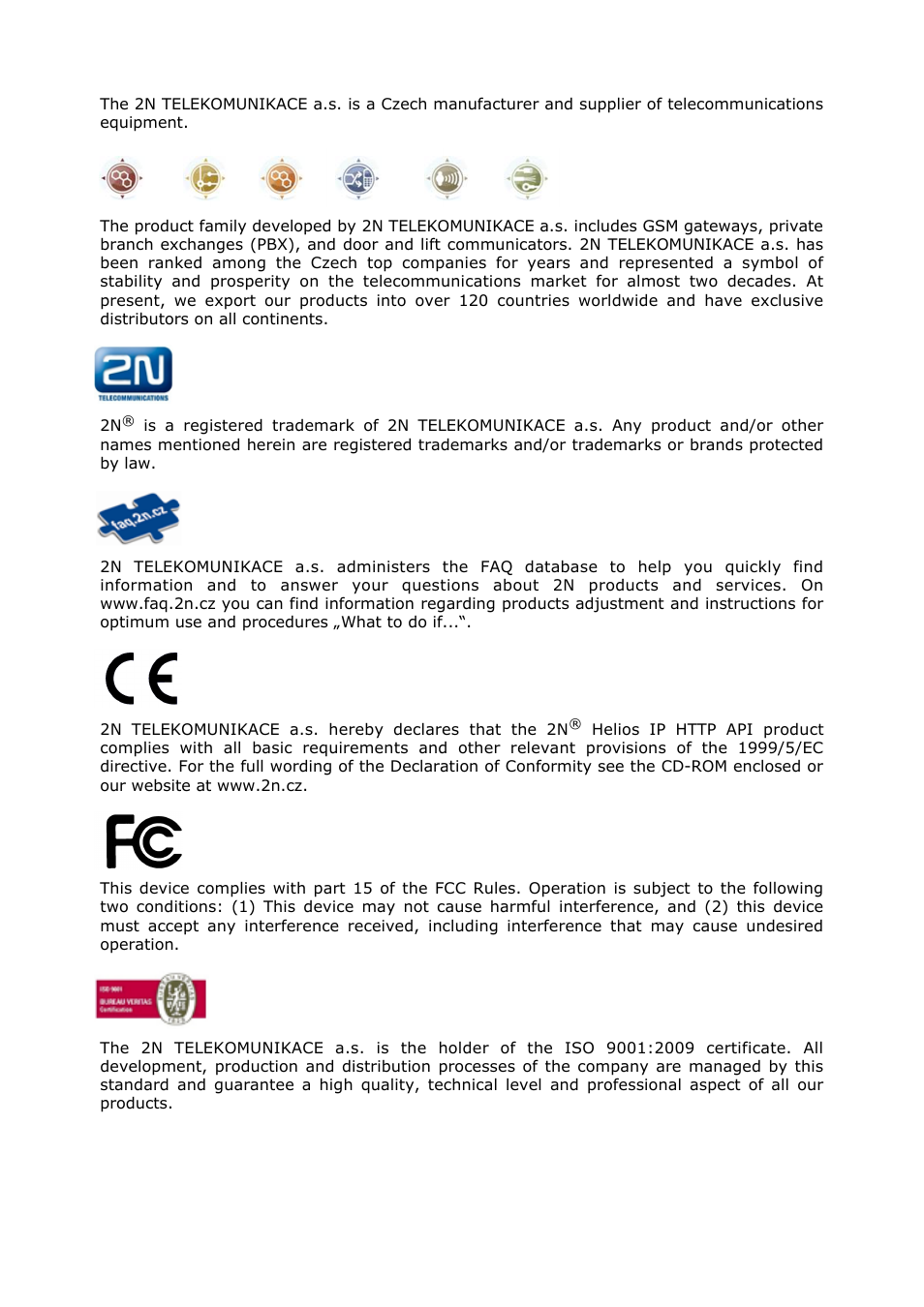 Content | 2N Helios IP HTTP API Manual v2.7 User Manual | Page 2 / 29