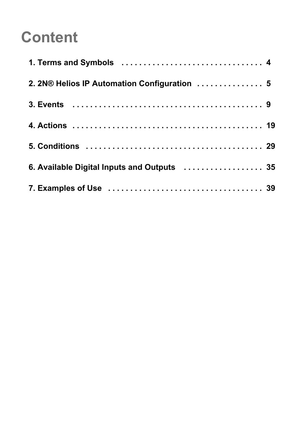 Content | 2N Helios IP Automation Manual v2.7 User Manual | Page 3 / 44