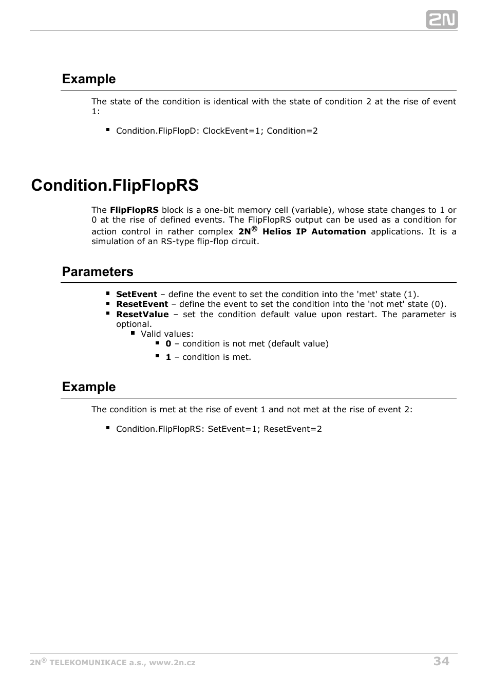 Flipfloprs, Condition.flipfloprs, Example | Parameters | 2N Helios IP Automation Manual v2.7 User Manual | Page 34 / 44
