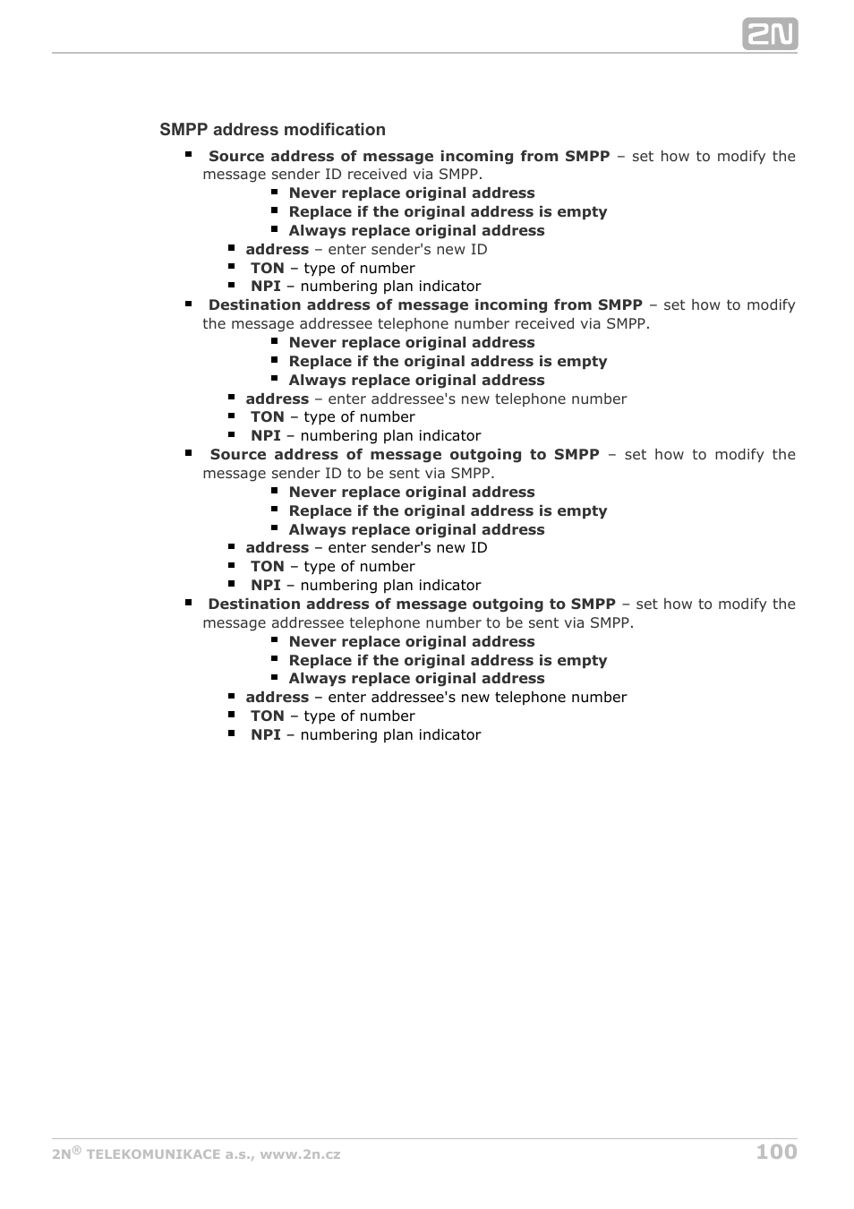 2N StarGate/BlueTower v5.4 User Manual | Page 100 / 194