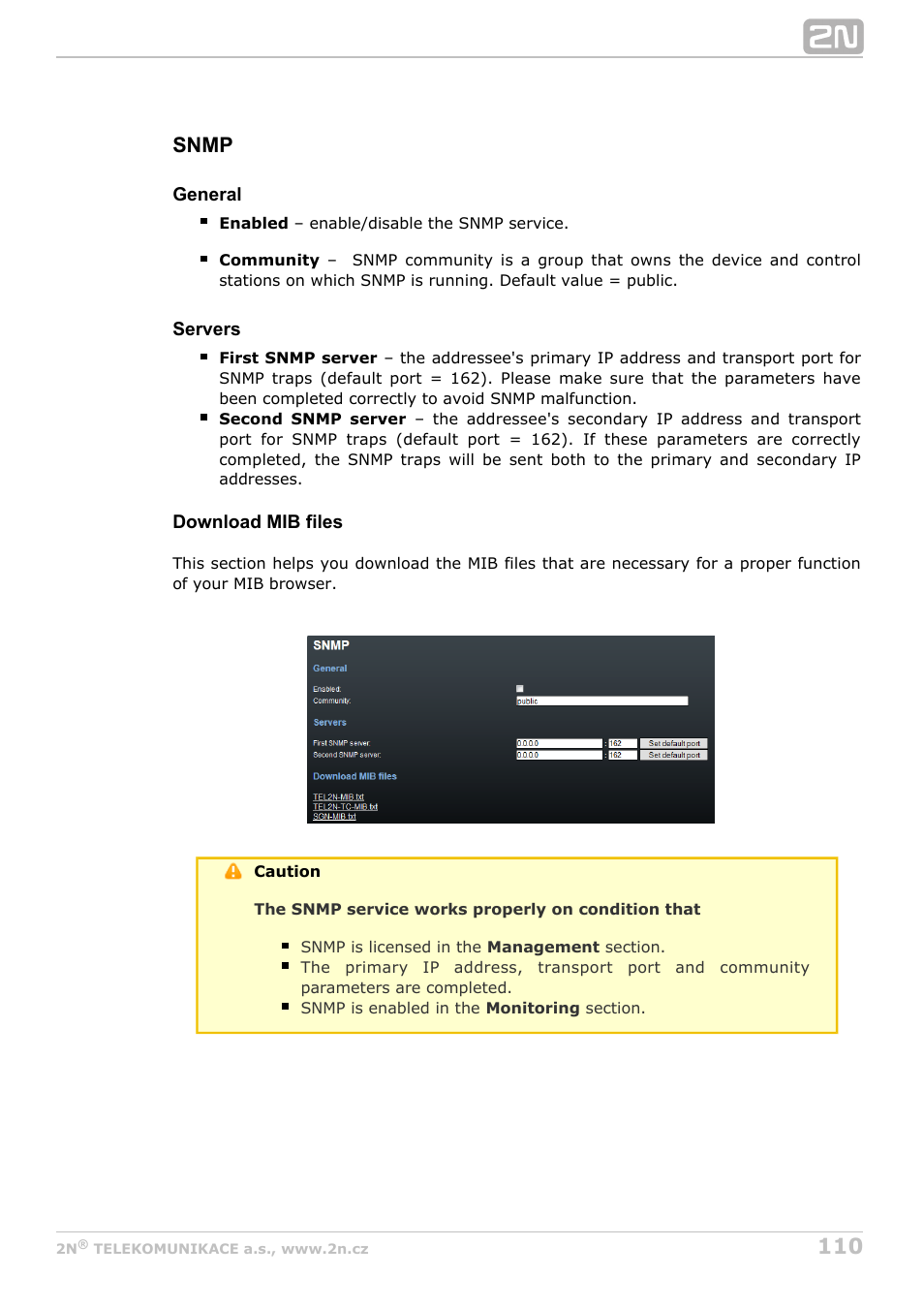 Snmp | 2N StarGate/BlueTower v5.4 User Manual | Page 110 / 194