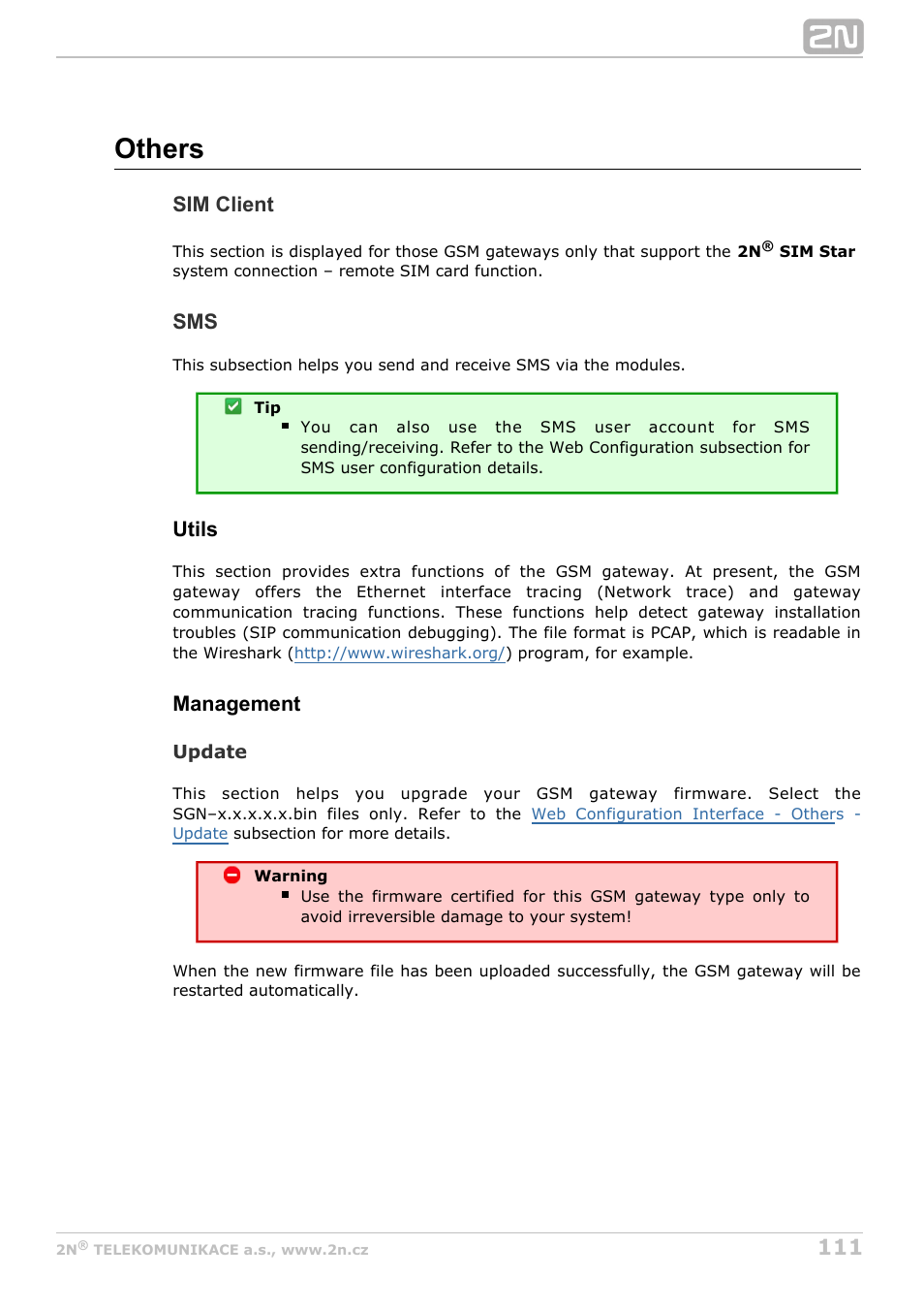 Others, Sim client, Utils | Management | 2N StarGate/BlueTower v5.4 User Manual | Page 111 / 194