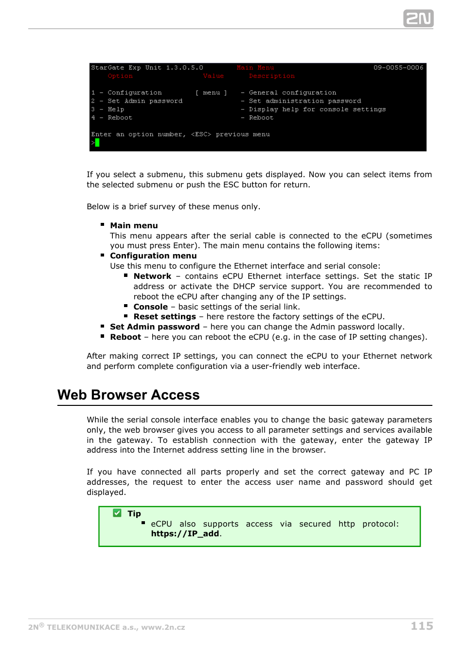 Web browser access | 2N StarGate/BlueTower v5.4 User Manual | Page 115 / 194