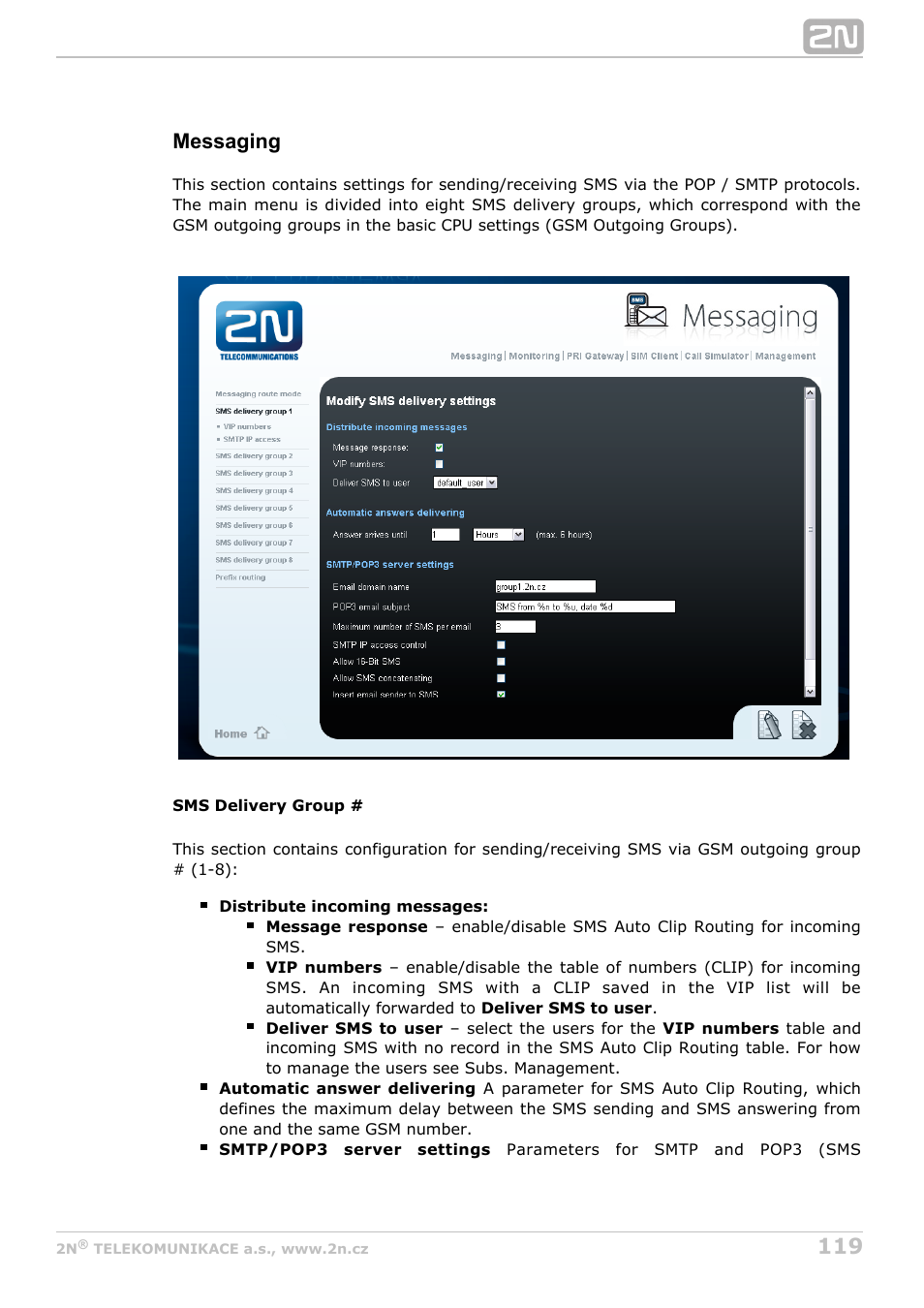 Messaging | 2N StarGate/BlueTower v5.4 User Manual | Page 119 / 194