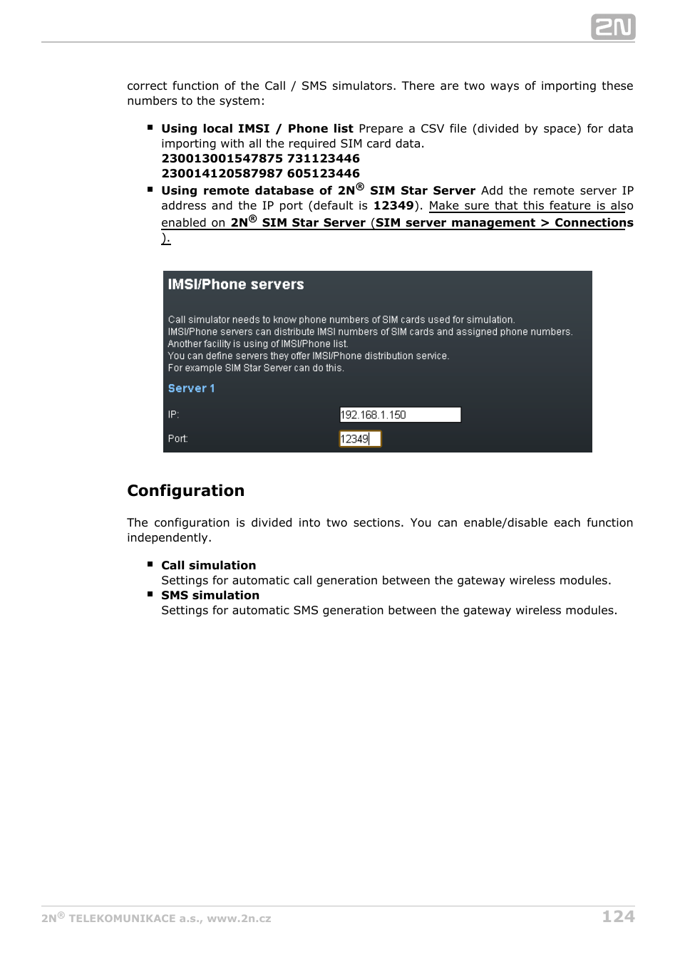 Configuration | 2N StarGate/BlueTower v5.4 User Manual | Page 124 / 194