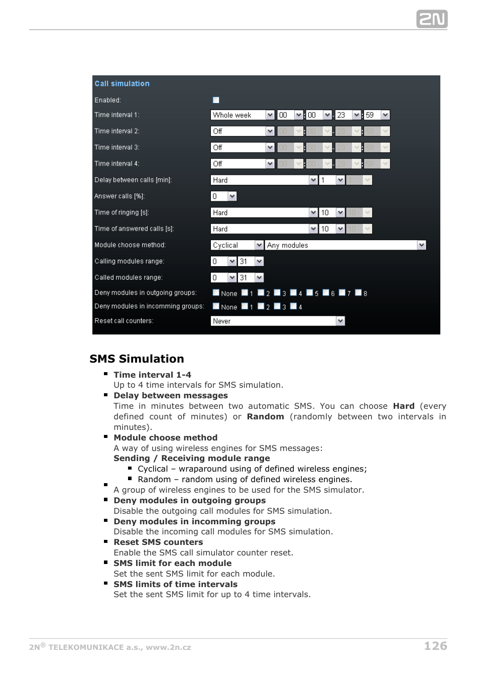 Sms simulation | 2N StarGate/BlueTower v5.4 User Manual | Page 126 / 194