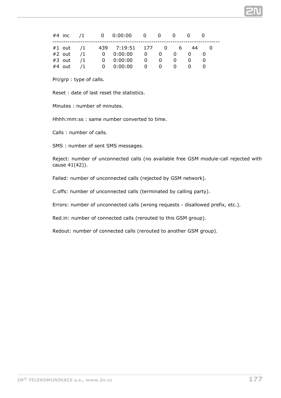 2N StarGate/BlueTower v5.4 User Manual | Page 177 / 194