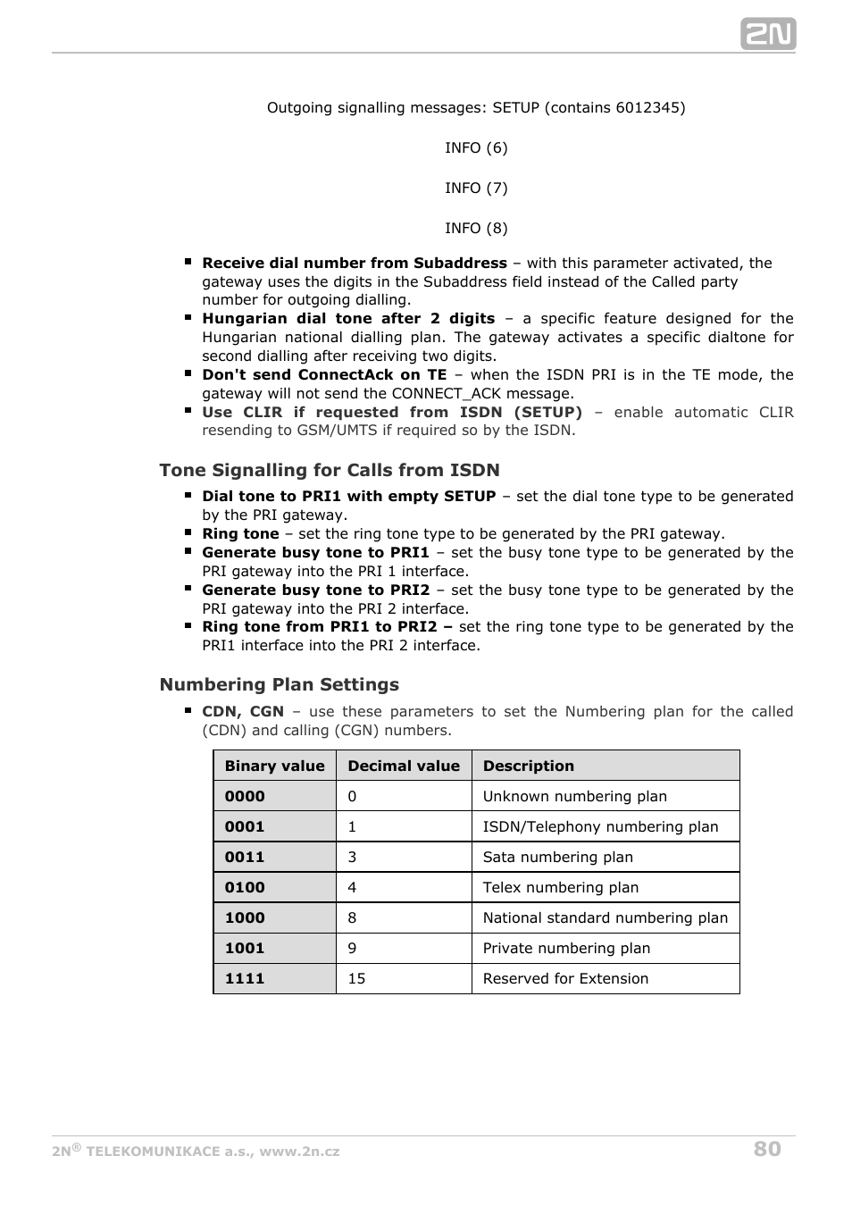 2N StarGate/BlueTower v5.4 User Manual | Page 80 / 194