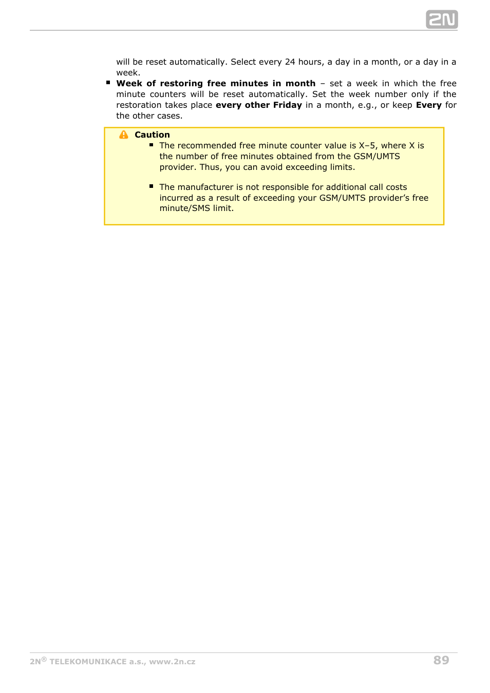 2N StarGate/BlueTower v5.4 User Manual | Page 89 / 194