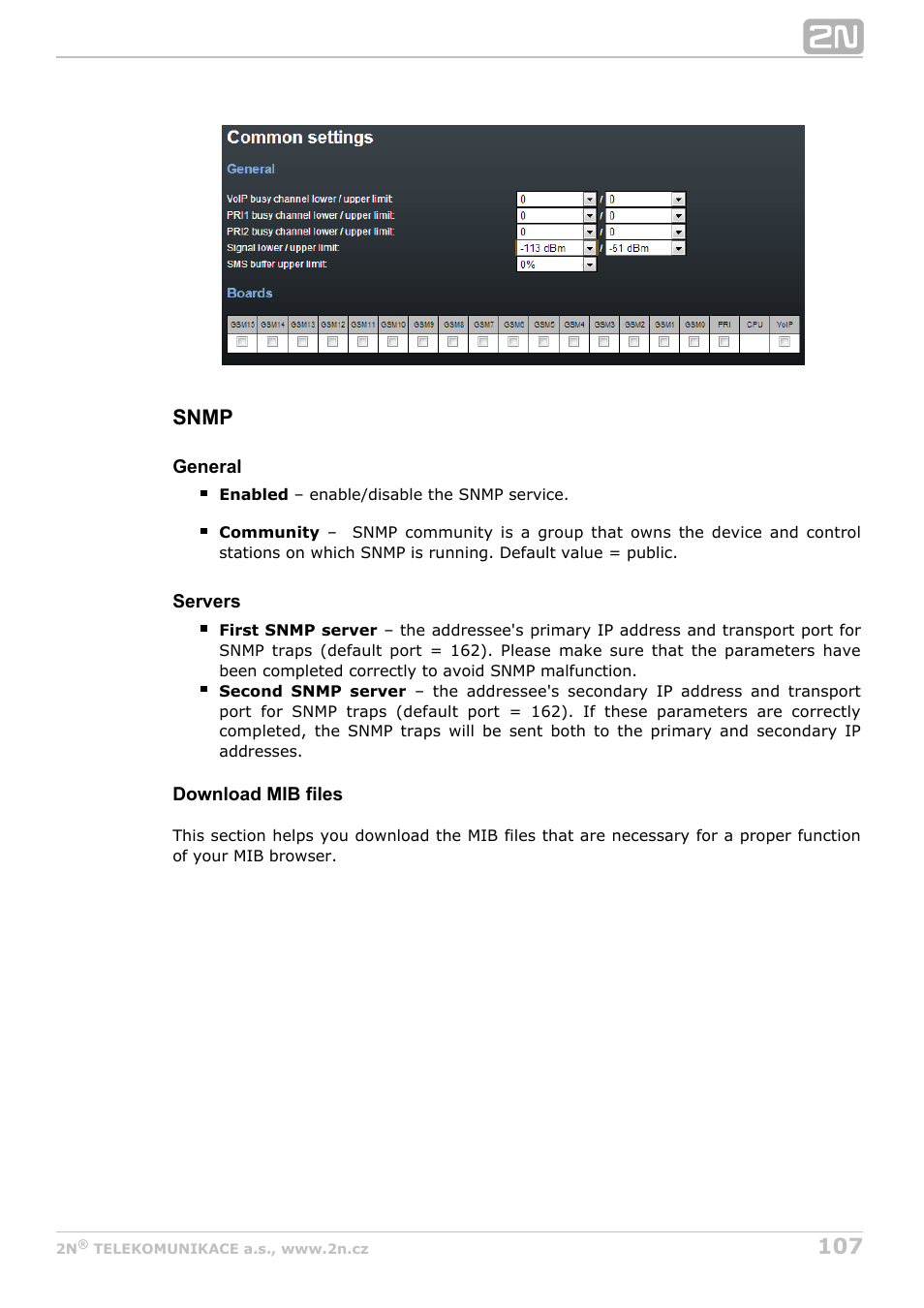 Snmp | 2N StarGate/BlueTower v5.3 User Manual | Page 107 / 192