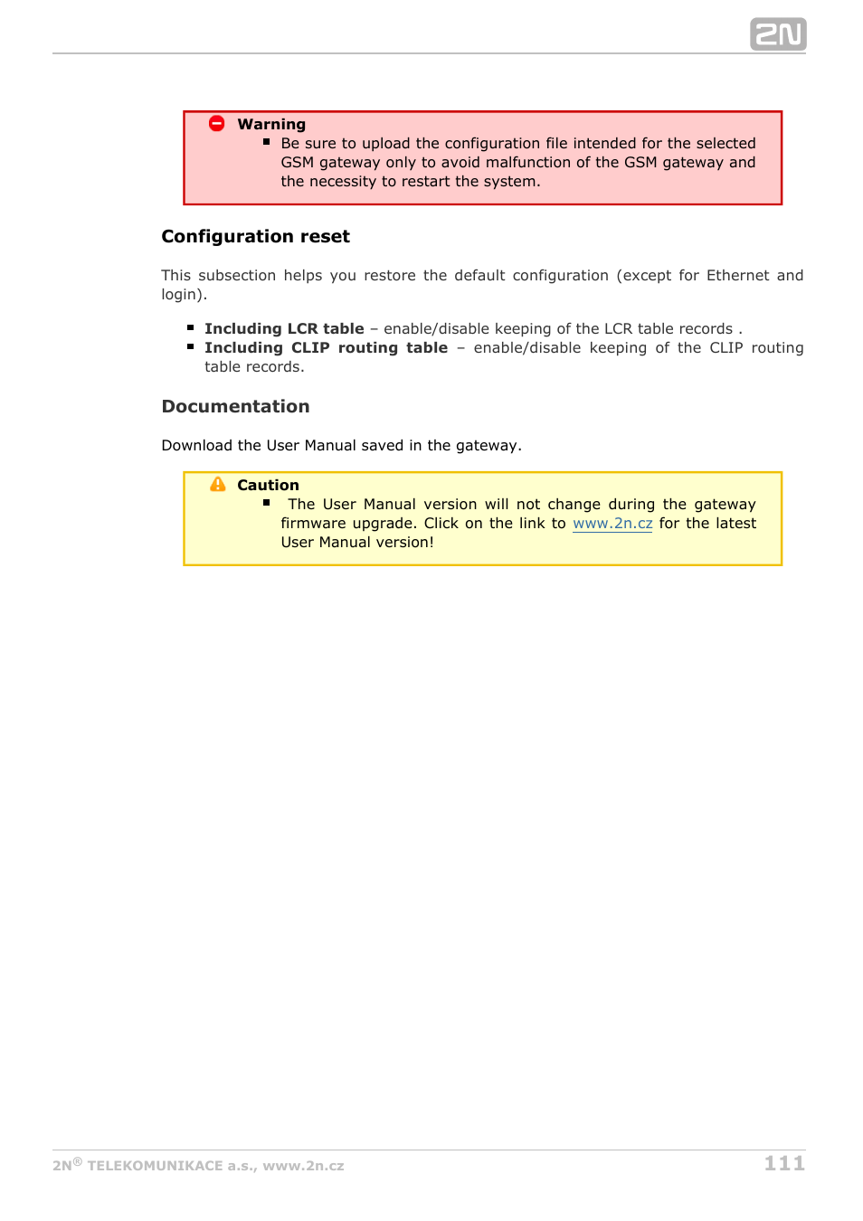 2N StarGate/BlueTower v5.3 User Manual | Page 111 / 192