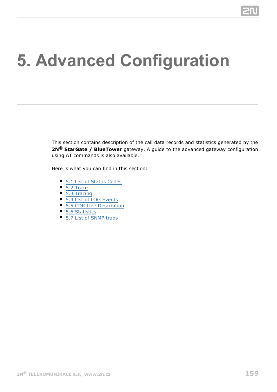 Advanced configuration | 2N StarGate/BlueTower v5.3 User Manual | Page 159 / 192