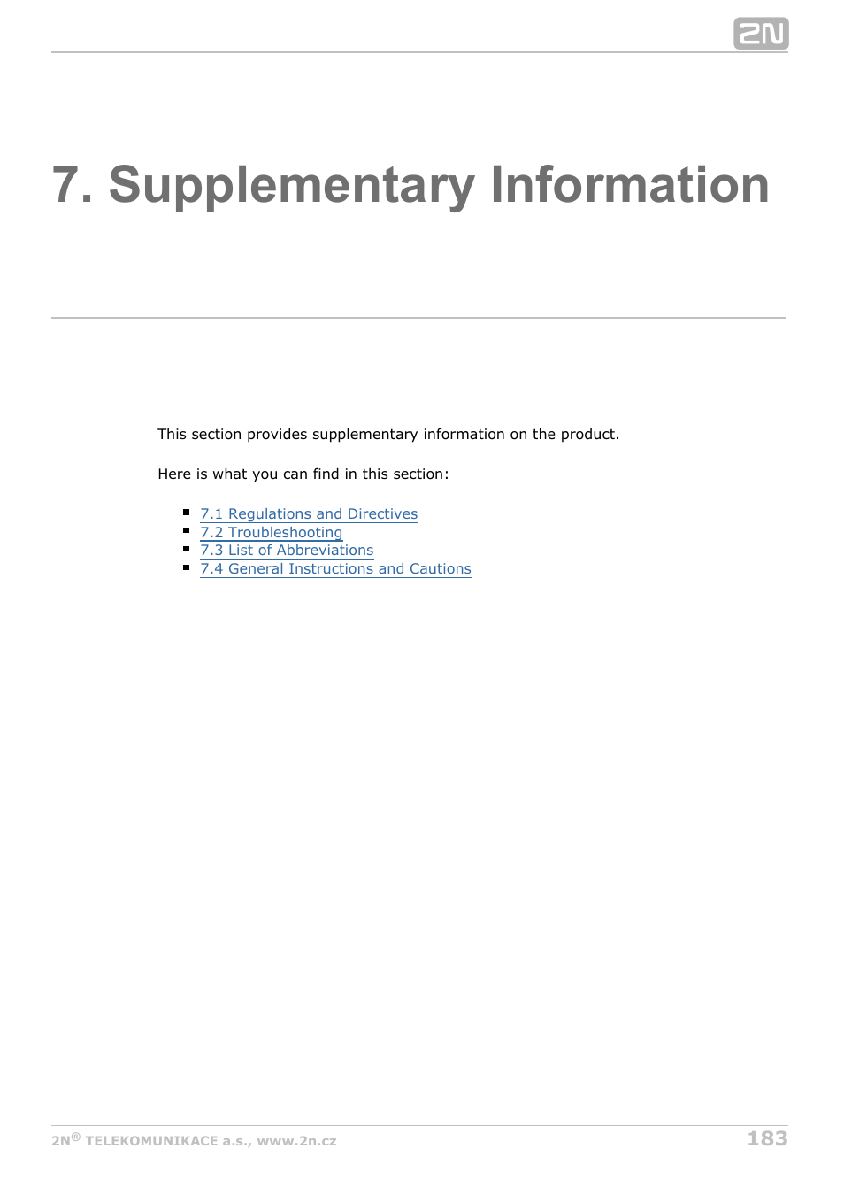 Supplementary information | 2N StarGate/BlueTower v5.3 User Manual | Page 183 / 192