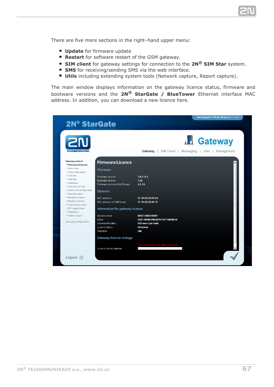 2N StarGate/BlueTower v5.3 User Manual | Page 67 / 192