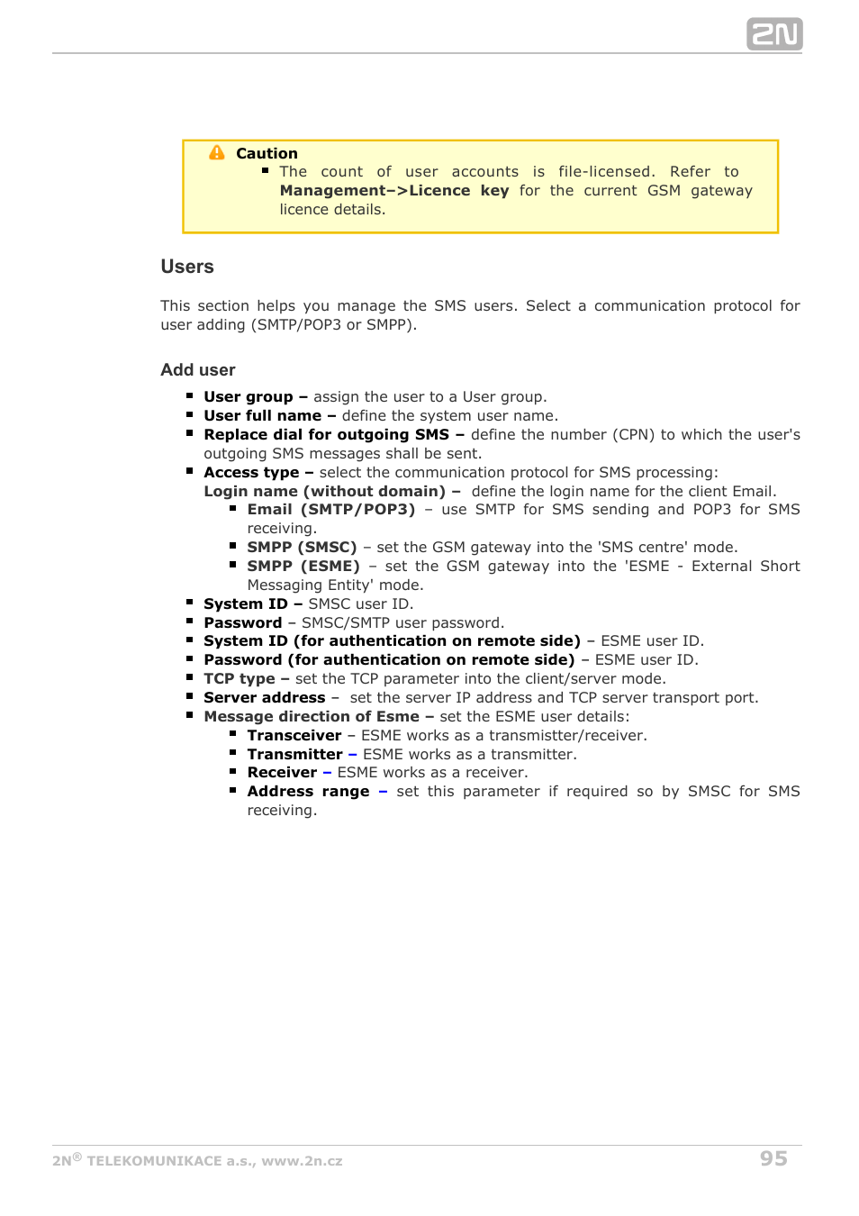 Users | 2N StarGate/BlueTower v5.3 User Manual | Page 95 / 192