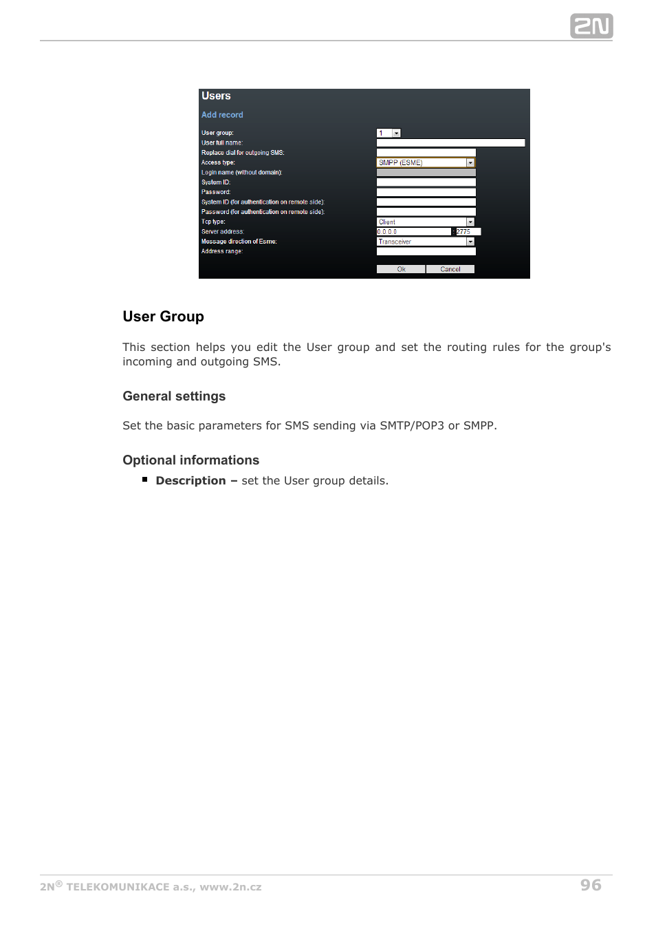 User group | 2N StarGate/BlueTower v5.3 User Manual | Page 96 / 192