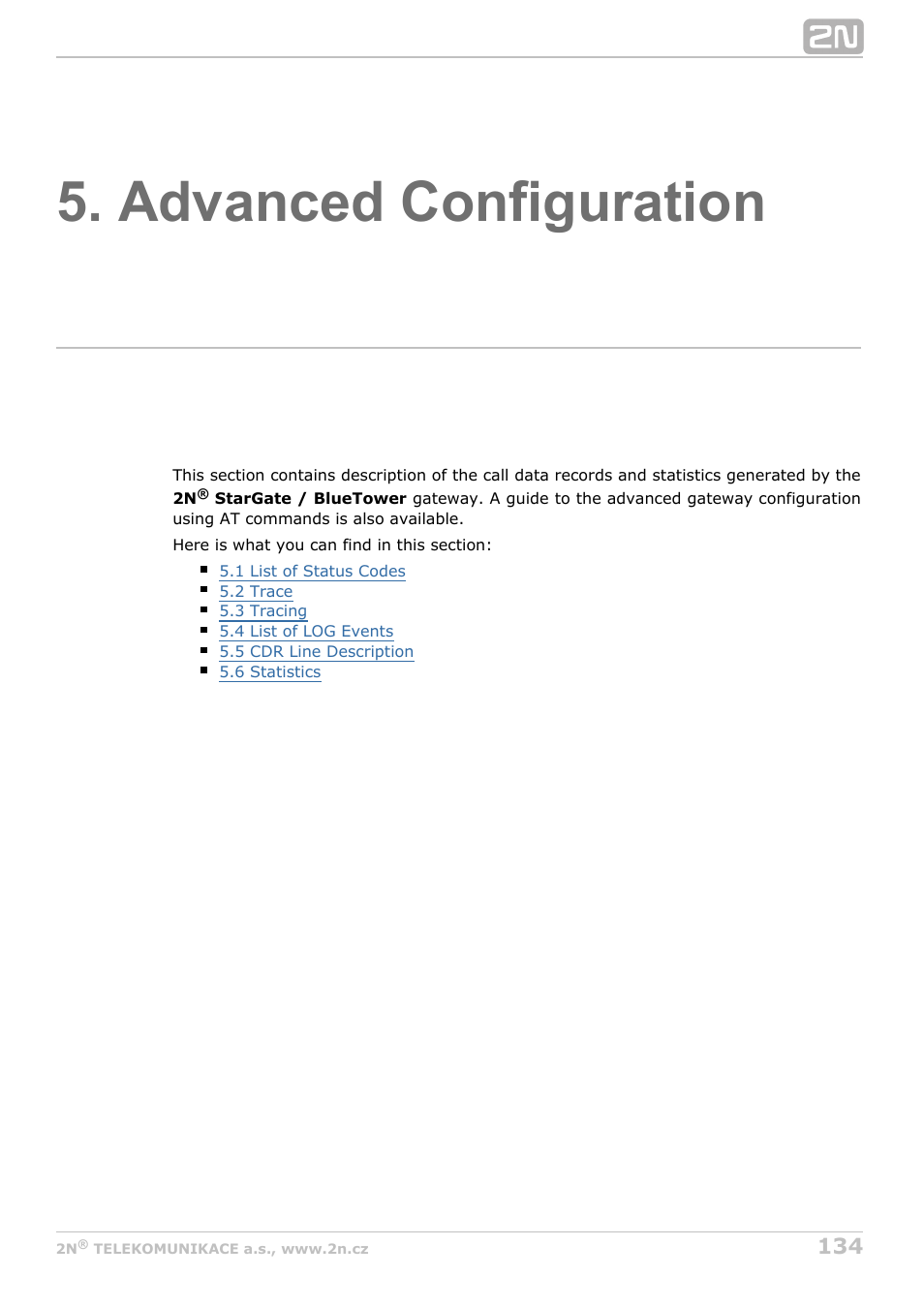 Advanced configuration | 2N StarGate/BlueTower v5.2 User Manual | Page 134 / 162