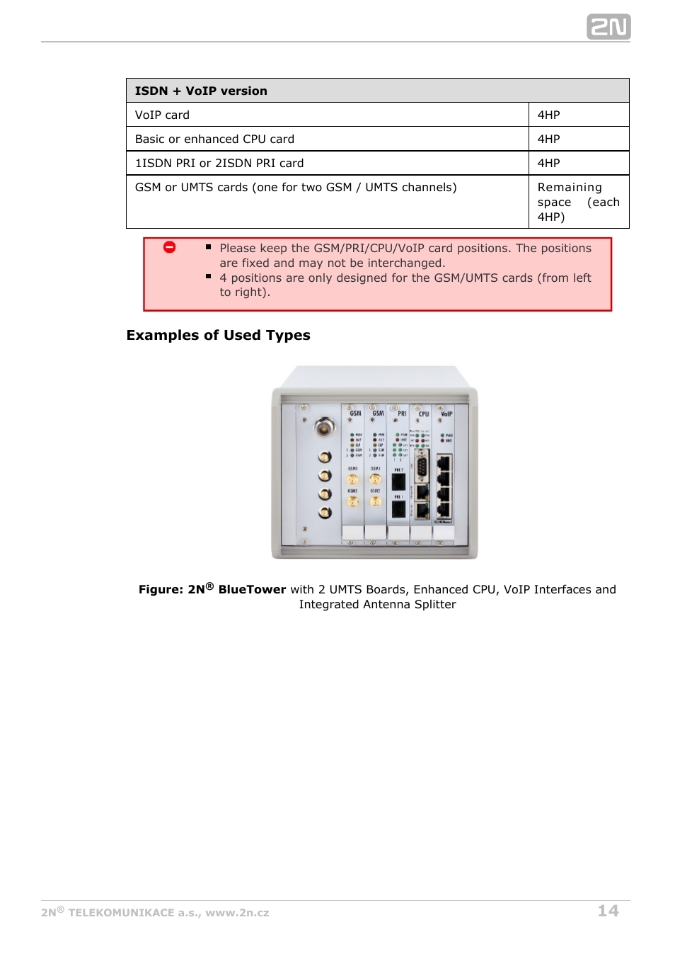 2N StarGate/BlueTower v5.2 User Manual | Page 14 / 162