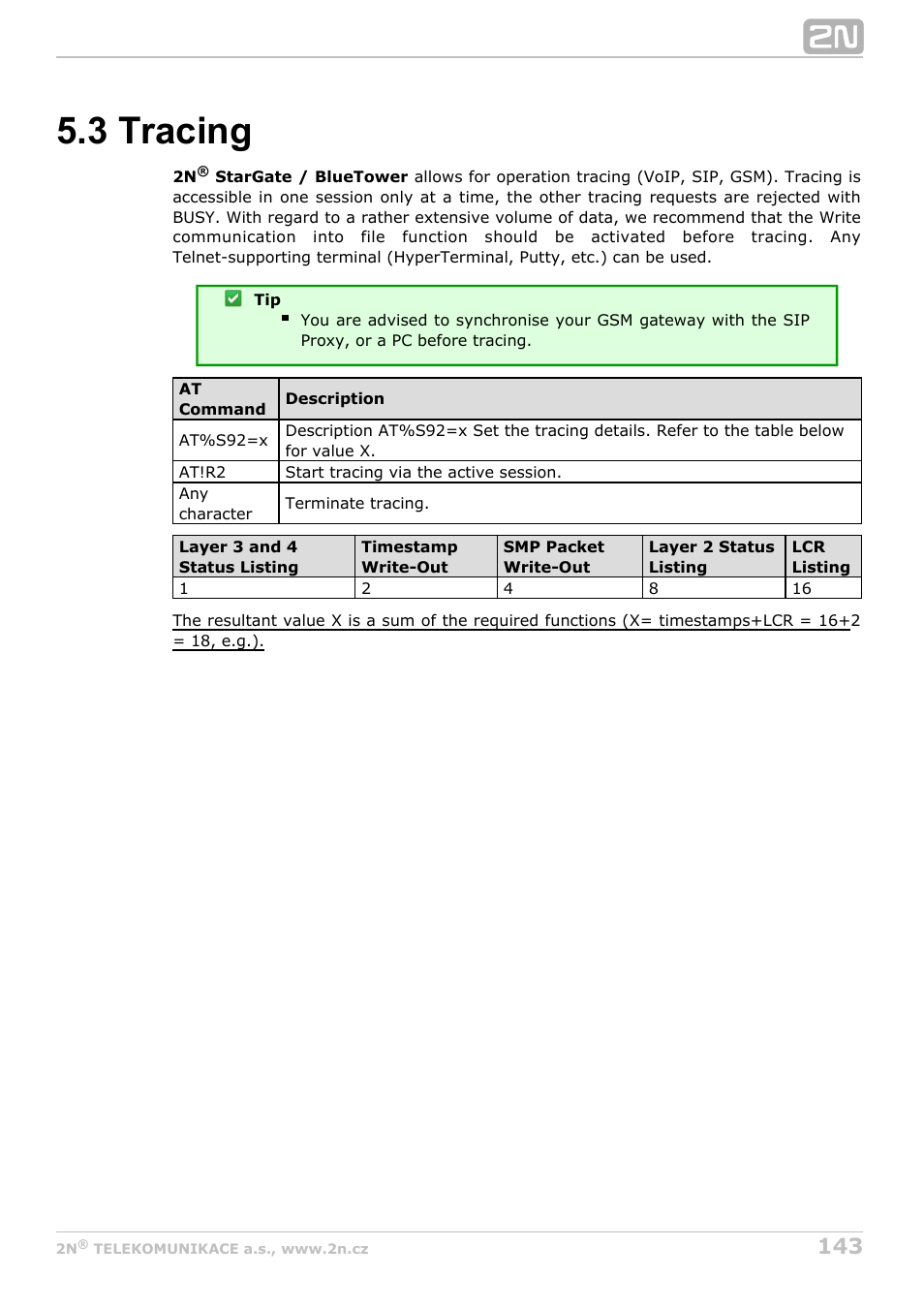 3 tracing | 2N StarGate/BlueTower v5.2 User Manual | Page 143 / 162