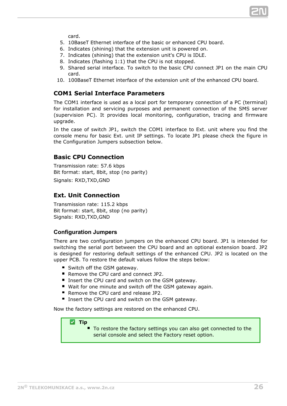 2N StarGate/BlueTower v5.2 User Manual | Page 26 / 162