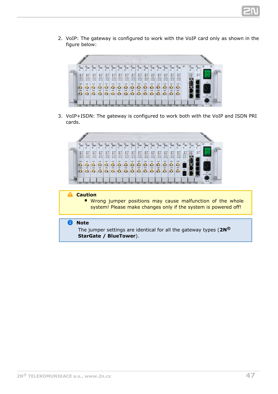 2N StarGate/BlueTower v5.2 User Manual | Page 47 / 162